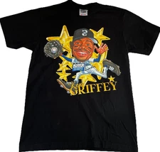 Ken Griffey Mariners Shirt Mens M Black Caricature Big Graphic Bootleg Style Tee
