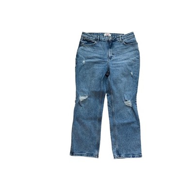 WRANGLER Womens Jeans Rodeo High Rise Straight Crop Distressed Western 14/32