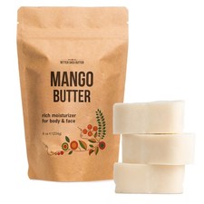 Raw Mango Butter - 100 Natural Skin and Hair Moisturizer - Use with Shea in D...