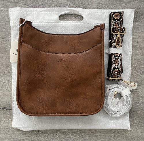 Caitina Crossbody Women Vegan Leather Crossbody Brown Bag