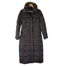 LONDON FOG Black Tower Faux-Fur Hood Down-Fill Jacket Sz XXS Heavy Warm Outdoor