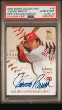 PSA 10 2001 Topps Golden Anniversary Johnny Bench AUTO Reds HOF AUTOGRAPH