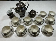 RARE Vtg 23 Piece Dekor RW Bavaria Feinsilber Porcelain Tea Set Johann Haviland