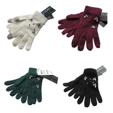 INC Womens Winter Touchscreen Gloves with Gemstone Embellishments Tech Gloves OS