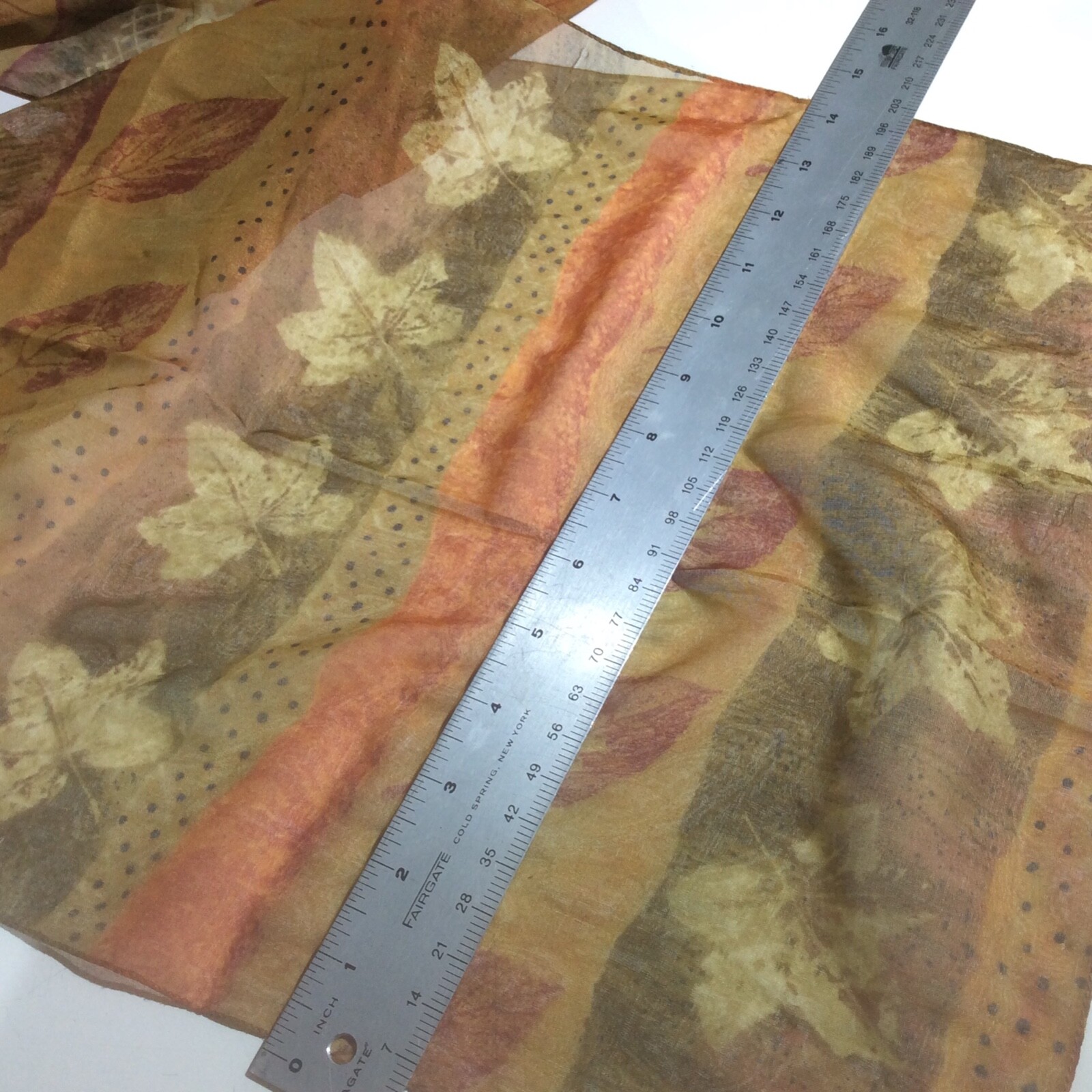 3 Rectangular Rust Brown Scarves Red Leaf Leaves … - image 3