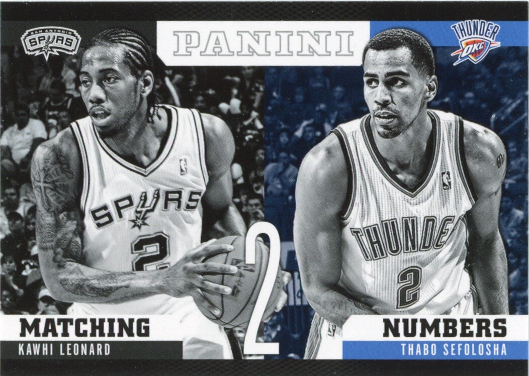 2012 Panini #11 Kawhi Leonard / Thabo Sefolosha Rookie Matching Numbers NM