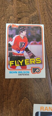 1981-82 TOPPS SIGNED AUTO CARD BEHN WILSON PHILADELPHIA FLYERS BLACKHAWKS # 45