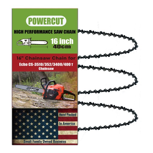 3PCS 16" Chainsaw Chain FOR Echo cs-3510/352/3400/400T,Low Kickback ...