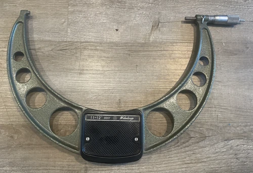 Vintage Mitutoyo 0001 11-12” Micrometer Made in Japan 10” x 16”