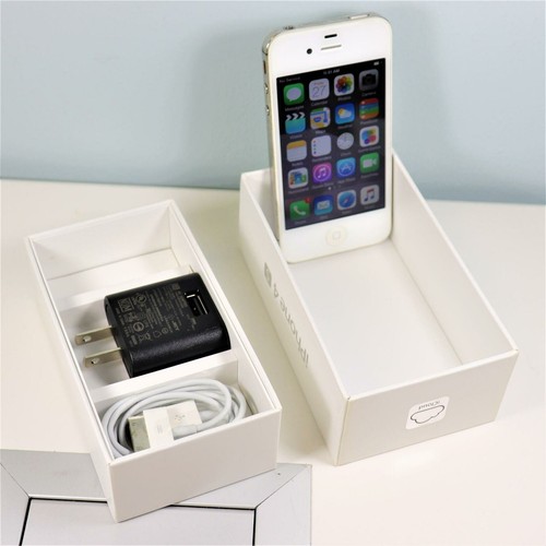 Vintage Apple iPhone 4s AT&T 32GB White In Box GSM 3G Model A1387 Classic - Afbeelding 4 van 7