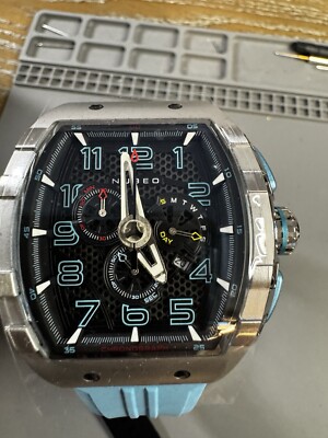 Nubeo Magellan Retrograde Chronograph NB-6088-02, NEW in BOX Aster Blue