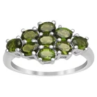 Cluster Ring 925 Sterling Silver 2.25 Ctw Peridot Gemstone Engagement Ring