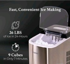 Igloo IGLICEB26SS 26 lbs Countertop Ice Maker-Stainless Steel w/ Manual
