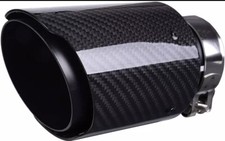 Real Twill Carbon Fiber Exhaust Pipe Muffler Tips with Black Painted 304 Stainle
