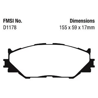 EBC DP31772C Redstuff Ceramic Low Dust Front Brake Pads for 12-15 Lexus IS250 - Изображение 4 из 4