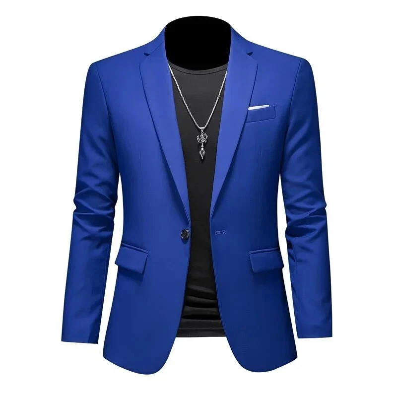 Fashion Solid Color High-end Brand Casual Business Men's Blazer Groom Wedding
