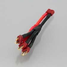 T-plug Deans 1 Female to 3 Male 3Way Parallel Cable Charging Battery 10AWG 5 5CM