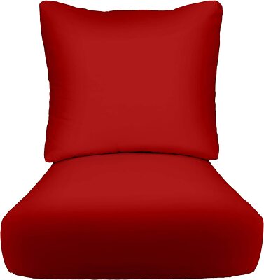 RSH Décor Outdoor Deep Seating Cushion Set, Solid Red Select Size - Main Image