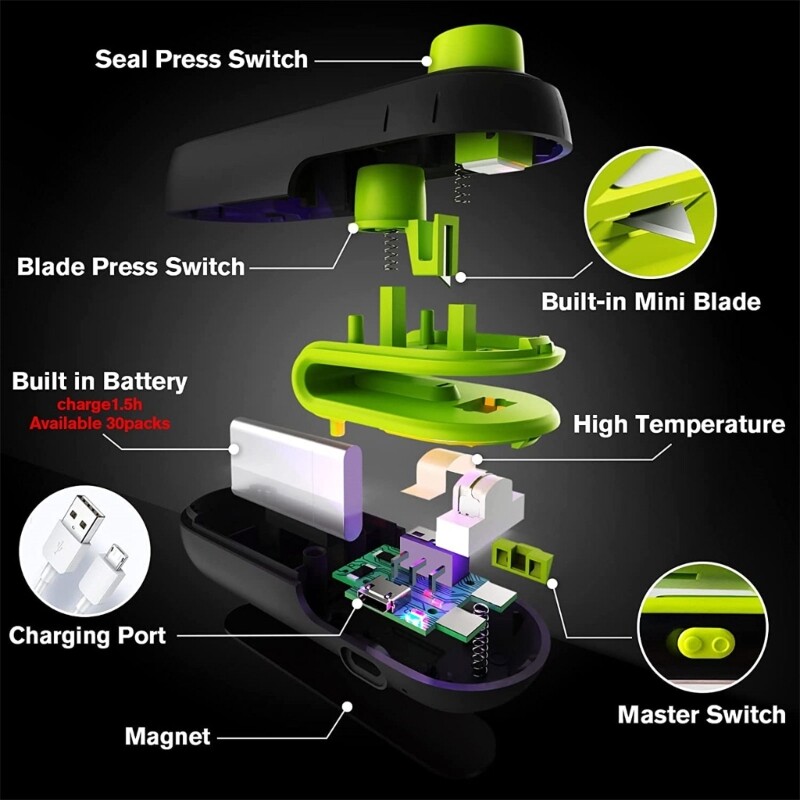 Portable Mini Bags Sealers Mini Heat Sealer Hot Seal Machine ABS