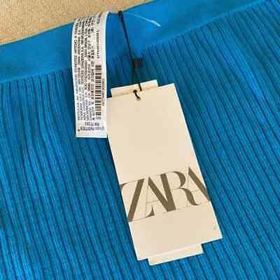 NWT Zara Womens Green Blue Teal Pull On Stretch Capri Leggings Size M / L