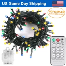 35-50FT Battery Powered String Lights 9 Modes Outdoor Garden Wedding Party Xmas