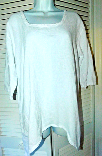 Cottonways Size 2 White All Cotton Gauze Womens Pullover High Low Hem Top |  eBay