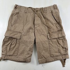 Vtg Abercrombie Fitch Cargo Shorts Men 31 Beige Khaki Skater Army Grunge Y2K