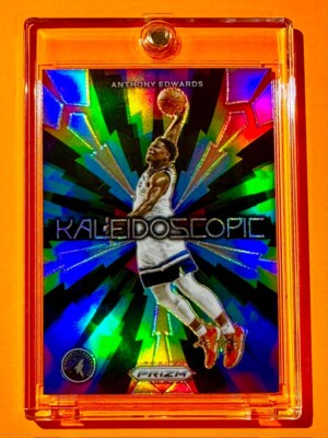 Anthony Edwards RARE SILVER REFRACTOR KALEIDOSCOPIC PANINI PRIZM SP INSERT MINT!