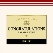 Personalised Celebration Champagne Bottle Label Sticker Various Sizes Magnum