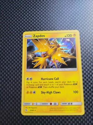 Pokémon TCG Zapdos Hidden Fates 24/68 Holo Rare Card NM 2019