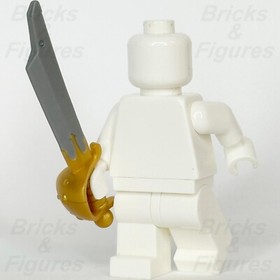 LEGO&reg; Pirate Blackbeard Cutlass Sword Minifigure Weapon Part Gold Hilt 4192 4195