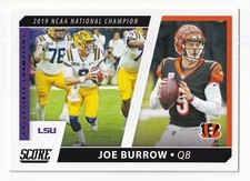 2021 SCORE FOOTBALL- JOE BURROW COLLEGIATE CHAMPIONS INSERT BENGALS NO. CC1 🔥