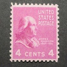 1938 US Scott #808 4 cent James Madison Presidential Series - MNH/OG/VF