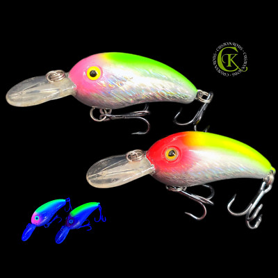 2x 5,5cm Crankbait Runner UV Twitchbait Swimbait Wobbler Kunstköder Zander Perch