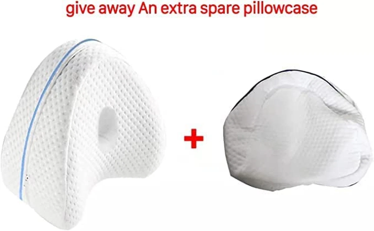 2pcs Memory Foam Orthopedic Knee Leg Pillow for Sciatica Relief Washable  Cover