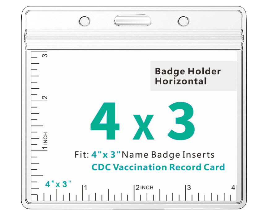 3Pack WATERPROOF 4x3 Vaccine Card Holder ZIP CDC ID Protector Badge - NEW image 3