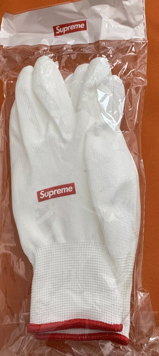 Nouveaux gants unisexes caoutchoutés SUPREME BOX LOG FW20A60 taille unique blanc authentique