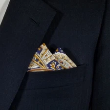 Paisley & Floral 100% Cotton Pre-Folded Pocket Square Handkerchief Insert