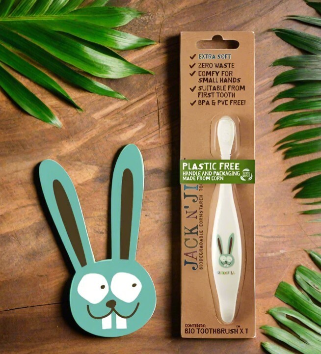 Jack N' Jill Bunny Bio Kids Toothbrush &ndash; Extra Soft, BPA-Free, Eco-Friendly