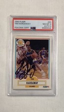 TIM HARDAWAY RC 1990 FLEER #63 SIGNED AUTOGRAPH ROOKIE CARD PSA 8 AUTO 9