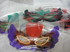 Lot Of 10 Various Colored Feather Masquerade Ball Mardi Gras Halloween Mask NEW