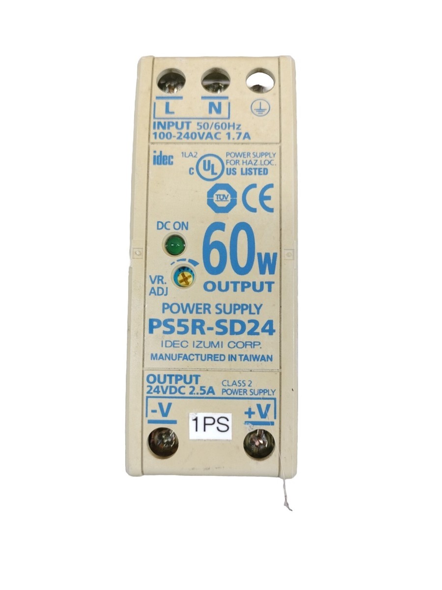 Idec Izumi Corp. PS5R-SD24 60W 24VDC Ouput Power Supply Idec Izumi Corp. PS5R-SD24 60W 24VDC Ouput Power Supply