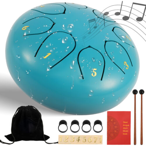 Rain Drum 8 Tone 6 Inch Carbon Steel Tongue Drum Garden Chakra Rain KQ+ - Picture 15 of 24