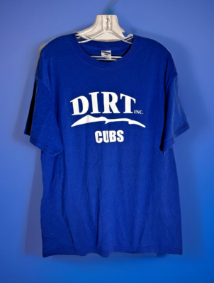 #ad CUBS DIRT INC T SHIRT BLUE XL EXCELLENT CONDITION $10.00