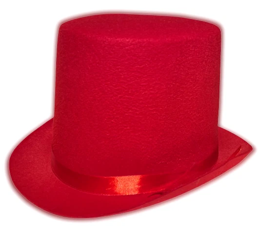 SOMBRERO DE COPA ROJO de lujo mudo mago payaso utilería disfraz gorra formal Navidad Foto 2 de 4