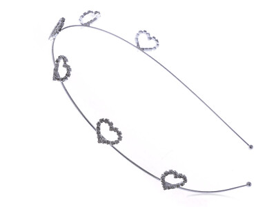 NEW Lovely Bridal Wedding Simple Rhines Six Heart Hair Piece
