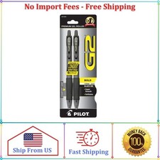 Pilot G2 Premium Gel Pens, Black Pens, Bold Point 1 mm, 2 Black