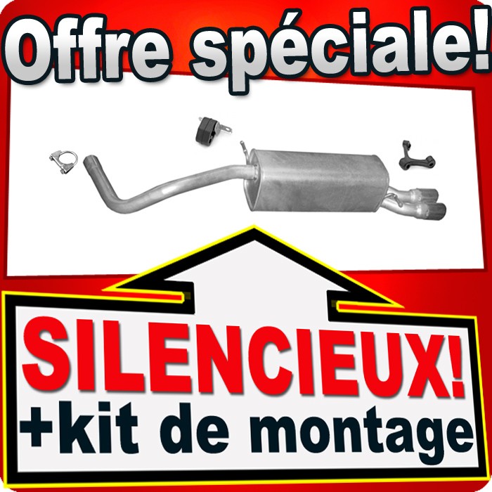 Silencieux arriere Audi A1 1.4 TFSi tube echappement acier de 2011 2012 2013
