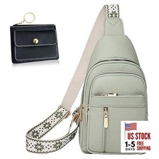 Leather Sling Bag for Women,Travel Small Sling Bag Crossbody Bags for Green