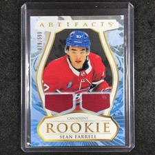 2023-24 Artifacts Hockey SEAN FARRELL Rookie Base Material Jersey Gold 79/599